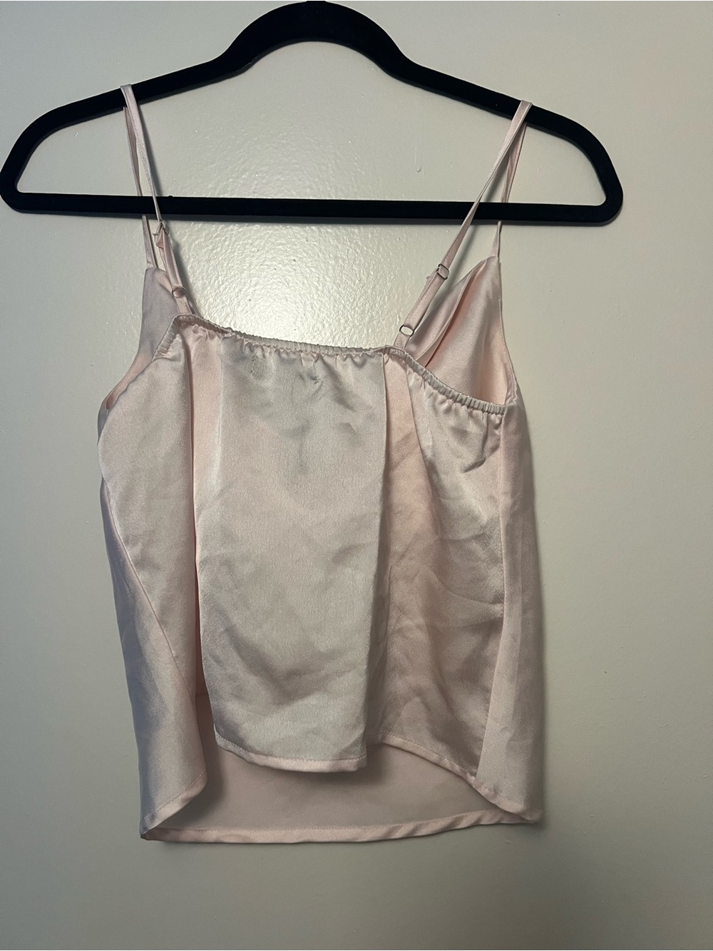 Silky Pink Spaghetti Strap Tank Top